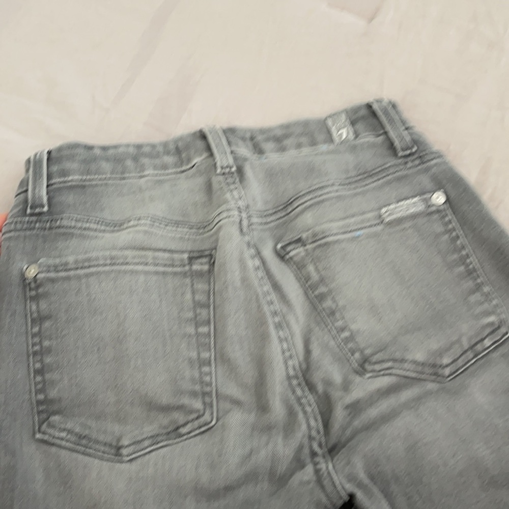 7 For all Mankind Gray Jeans ripped size 23 High Rise - Picture 10 of 10